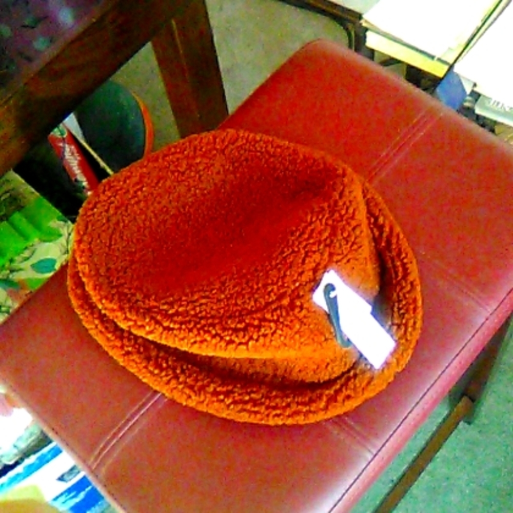 Topshop Rust roll up cuff hat OS